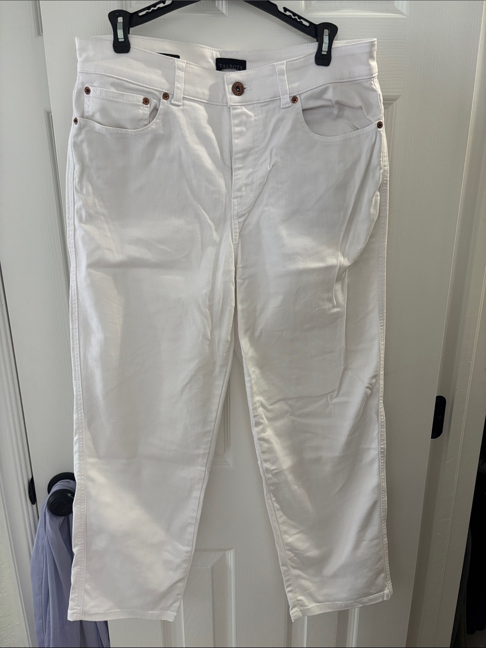 Talbots White Ankle Cropped Stretch Jeans
